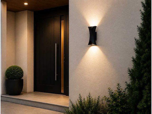 4 x led buiten wandlamp – 10w – 4200k neutraal wit - zwart – ip65 – marvel-10 - afbeelding 9 van  15