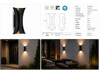 4 x led buiten wandlamp – 10w – 4200k neutraal wit - zwart – ip65 – marvel-10 - afbeelding 11 van  15