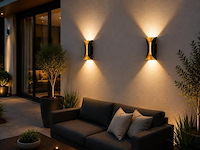 4 x led buiten wandlamp – 10w – 4200k neutraal wit - zwart/goud – ip65 – marvel-10 - afbeelding 1 van  5