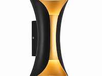 4 x led buiten wandlamp – 10w – 4200k neutraal wit - zwart/goud – ip65 – marvel-10 - afbeelding 2 van  5