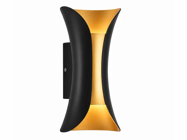 4 x led buiten wandlamp – 10w – 4200k neutraal wit - zwart/goud – ip65 – marvel-10 - afbeelding 4 van  15