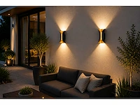 4 x led buiten wandlamp – 10w – 4200k neutraal wit - zwart/goud – ip65 – marvel-10