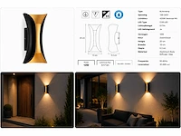 4 x led buiten wandlamp – 10w – 4200k neutraal wit - zwart/goud – ip65 – marvel-10 - afbeelding 11 van  15