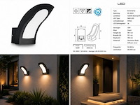 4 x led buiten wandlamp – 15w – 4200k neutraal wit - zwart – ip65 – superb - afbeelding 5 van  5