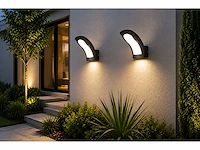 4 x led buiten wandlamp – 15w – 4200k neutraal wit - zwart – ip65 – superb