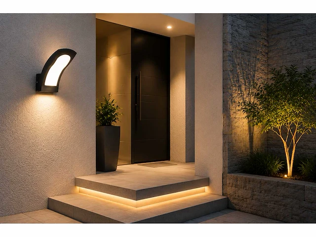 4 x led buiten wandlamp – 15w – 4200k neutraal wit - zwart – ip65 – superb - afbeelding 9 van  15