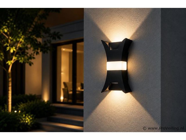 4 x led buiten wandlamp – 17w – 4200k neutraal wit - zwart – ip54 – viper - afbeelding 3 van  5