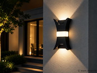 4 x led buiten wandlamp – 17w – 4200k neutraal wit - zwart – ip54 – viper - afbeelding 3 van  5