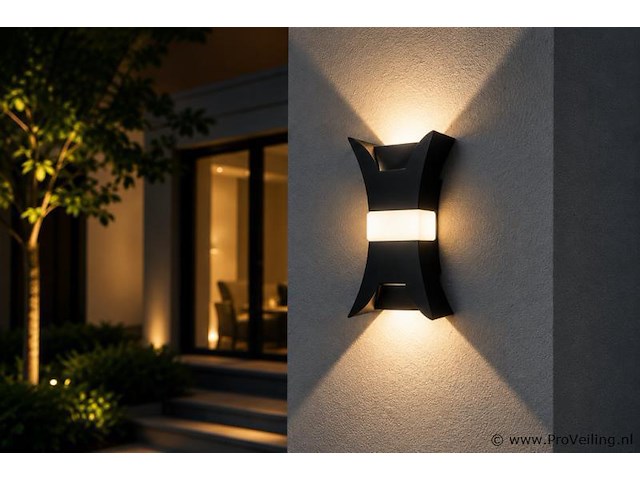 4 x led buiten wandlamp – 17w – 4200k neutraal wit - zwart – ip54 – viper - afbeelding 3 van  5