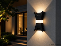 4 x led buiten wandlamp – 17w – 4200k neutraal wit - zwart – ip54 – viper - afbeelding 3 van  5