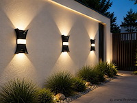 4 x led buiten wandlamp – 17w – 4200k neutraal wit - zwart – ip54 – viper