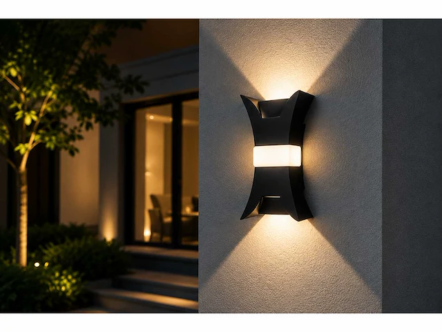 4 x led buiten wandlamp – 17w – 4200k neutraal wit - zwart – ip54 – viper - afbeelding 5 van  15
