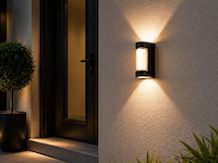 4 x led buiten wandlamp – 6w – 4200k neutraal wit - zwart – ip65 – vector-6 - afbeelding 1 van  5