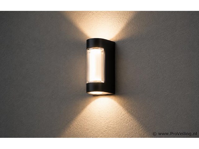 4 x led buiten wandlamp – 6w – 4200k neutraal wit - zwart – ip65 – vector-6 - afbeelding 3 van  5