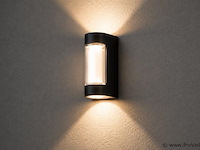 4 x led buiten wandlamp – 6w – 4200k neutraal wit - zwart – ip65 – vector-6 - afbeelding 3 van  5