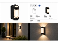 4 x led buiten wandlamp – 6w – 4200k neutraal wit - zwart – ip65 – vector-6 - afbeelding 11 van  15