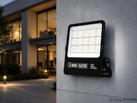 4 x led floodlight 200w – 6400k koud wit - zwart – ip65 – borneo-200 - afbeelding 1 van  5