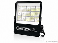 4 x led floodlight 200w – 6400k koud wit - zwart – ip65 – borneo-200 - afbeelding 2 van  5