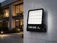 4 x led floodlight 200w – 6400k koud wit - zwart – ip65 – borneo-200 - afbeelding 1 van  5
