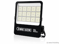 4 x led floodlight 200w – 6400k koud wit - zwart – ip65 – borneo-200 - afbeelding 2 van  5