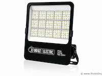 4 x led floodlight 200w – 6400k koud wit - zwart – ip65 – borneo-200 - afbeelding 2 van  5