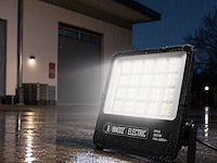 4 x led floodlight 300w – 6400k koud wit - zwart – ip65 – borneo-300 - afbeelding 1 van  5