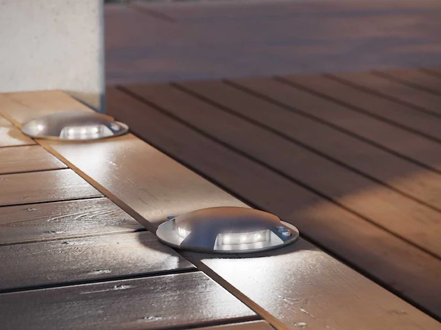 4 x led grond spot rond zilver - afbeelding 3 van  7
