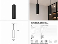 4 x led hangspot voor magnetische rail – 48v – 20w – 4200k neutraal wit - afbeelding 5 van  5