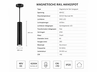 4 x led hangspot voor magnetische rail – 48v – 20w – 4200k neutraal wit - afbeelding 4 van  5