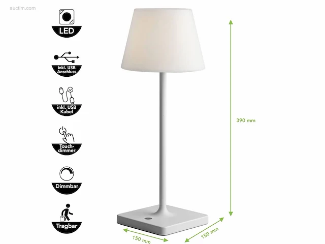 4 x led jammin oplaadbare tafellampen wit - afbeelding 5 van  7