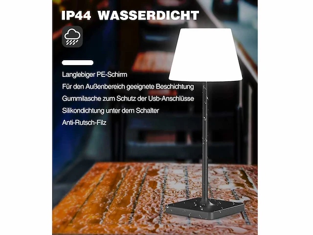 4 x led jammin oplaadbare tafellampen zwart/wit - afbeelding 8 van  9