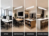 4 x led lineaire hanglamp 60w – 3cct instelbaar - wit – fortis-60 3cct - afbeelding 1 van  5
