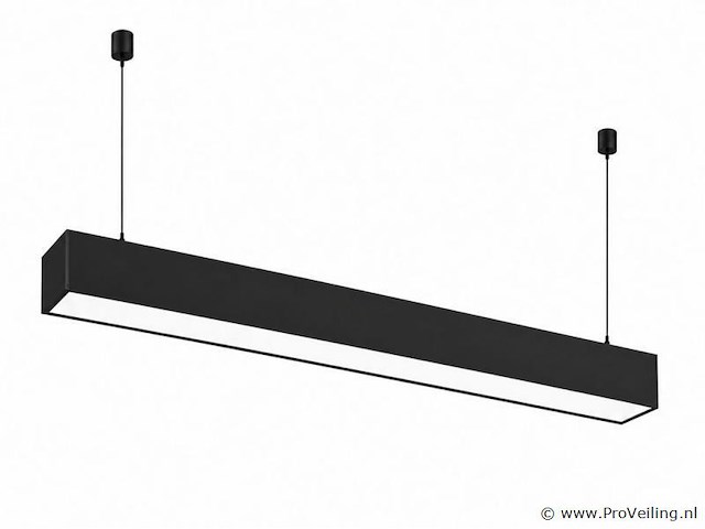 4 x led lineaire hanglamp 60w – 3cct instelbaar - zwart – fortis-60 3cct - afbeelding 2 van  5