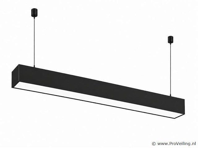 4 x led lineaire hanglamp 60w – 3cct instelbaar - zwart – fortis-60 3cct - afbeelding 2 van  5