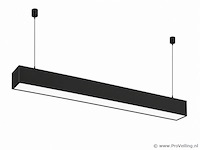 4 x led lineaire hanglamp 60w – 3cct instelbaar - zwart – fortis-60 3cct - afbeelding 2 van  5