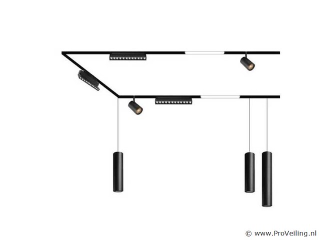 4 x led lineaire spot voor magnetische rail – 48v – 12w – 4000k neutraal wit – alfa - afbeelding 5 van  5