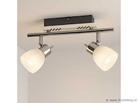4 x led plafondlamp – 2 spots – 2 x 4w – 4000k neutraal wit – zilver – hl7192l - afbeelding 2 van  4