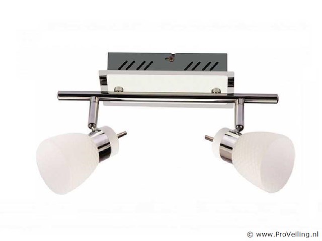 4 x led plafondlamp – 2 spots – 2 x 4w – 4000k neutraal wit – zilver – hl7192l - afbeelding 3 van  4
