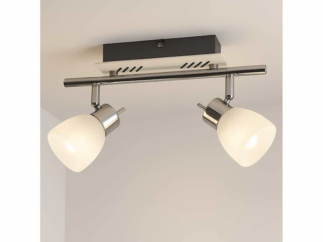 4 x led plafondlamp – 2 spots – 2 x 4w – 4000k neutraal wit – zilver – hl7192l - afbeelding 5 van  12
