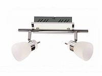 4 x led plafondlamp – 2 spots – 2 x 4w – 4000k neutraal wit – zilver – hl7192l - afbeelding 6 van  12