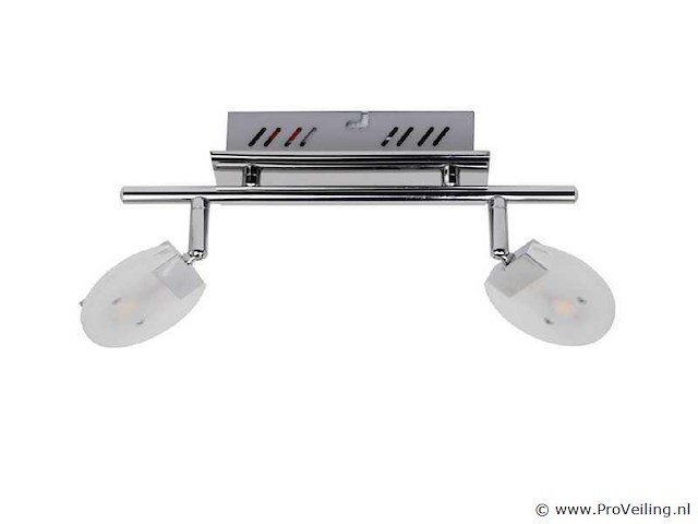 4 x led plafondlamp – 2 spots – 2 x 5w – 4000k neutraal wit – zilver – hl7162l - afbeelding 4 van  4