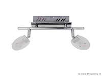 4 x led plafondlamp – 2 spots – 2 x 5w – 4000k neutraal wit – zilver – hl7162l - afbeelding 4 van  4