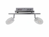 4 x led plafondlamp – 2 spots – 2 x 5w – 4000k neutraal wit – zilver – hl7162l - afbeelding 4 van  4
