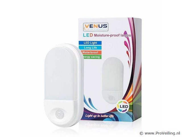 4 x led plafondlamp met sensor – ovaal – 15w – 6500k koud wit - afbeelding 3 van  3