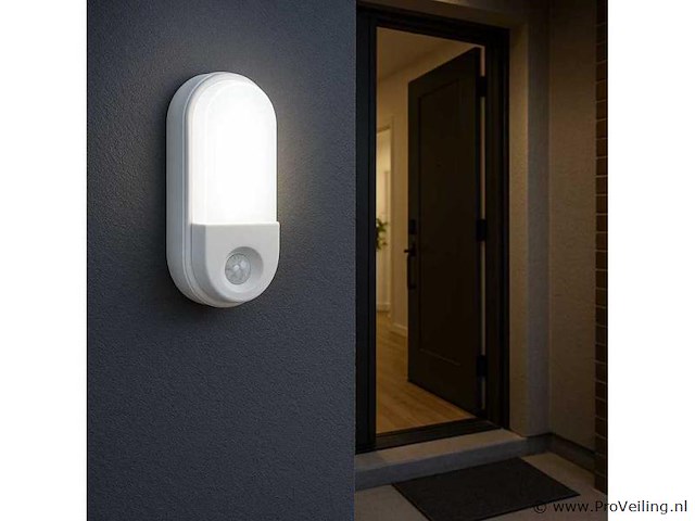 4 x led plafondlamp met sensor – ovaal – 15w – 6500k koud wit - afbeelding 1 van  3