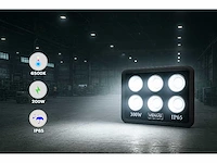 4 x led schijnwerper 300w – 6500k koud wit – ip65 – eyes-300 - afbeelding 3 van  5