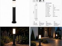 4 x led tuinlamp – e27 – ip44 – zwart – 80cm – buitenverlichting – kavak-5 - afbeelding 5 van  5