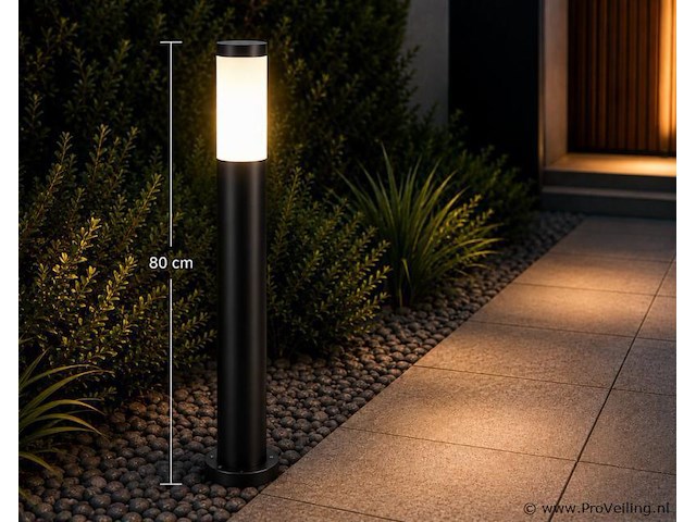 4 x led tuinlamp – e27 – ip44 – zwart – 80cm – buitenverlichting – kavak-5 - afbeelding 3 van  5