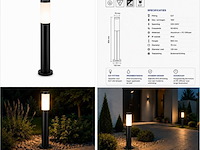 4 x led tuinlamp – e27 – ip44 – zwart – 80cm – buitenverlichting – kavak-5 - afbeelding 5 van  5