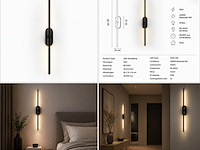 4 x led wandlamp 10w – 4200k neutraal wit - zwart – ip20 – salda-10 - afbeelding 5 van  5
